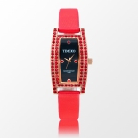 欧美流行优雅弧线OL宝石淑女手表W50044L