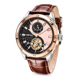 时光一百 太极飞轮能量显示皮带机械男表W60067G